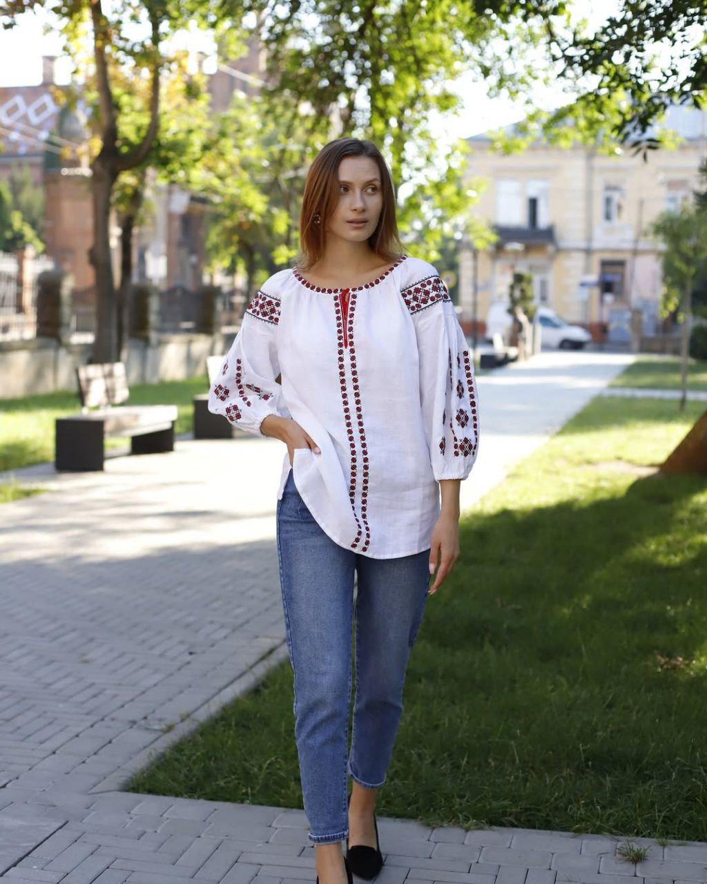 Вышиванка женская р. 42 Белый (710) - фото 3 Вышиванка женская р. 42 Белый (710) - фото 3