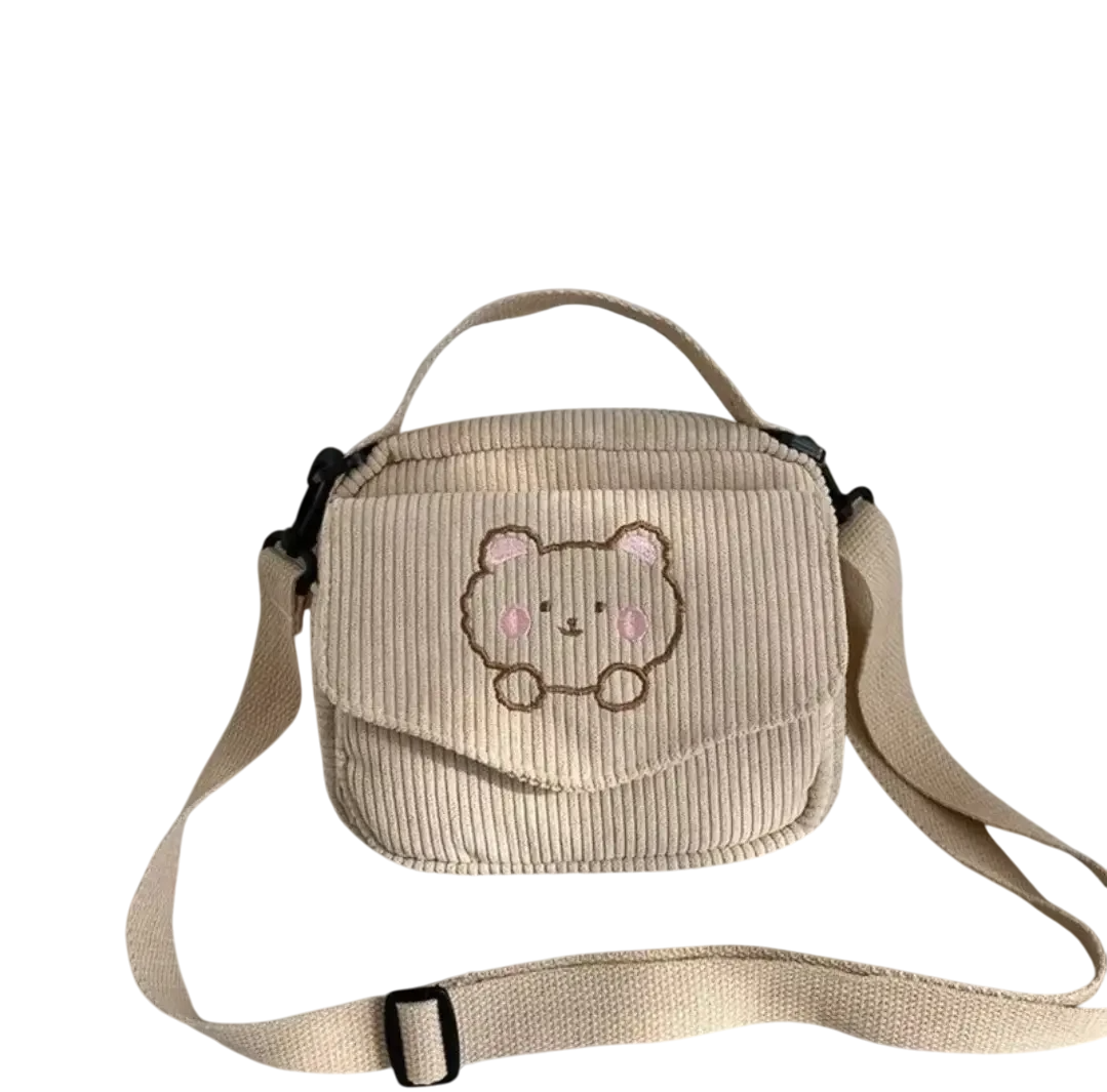 Сумка с медведем Тедди для девочки Бежевый (А135)