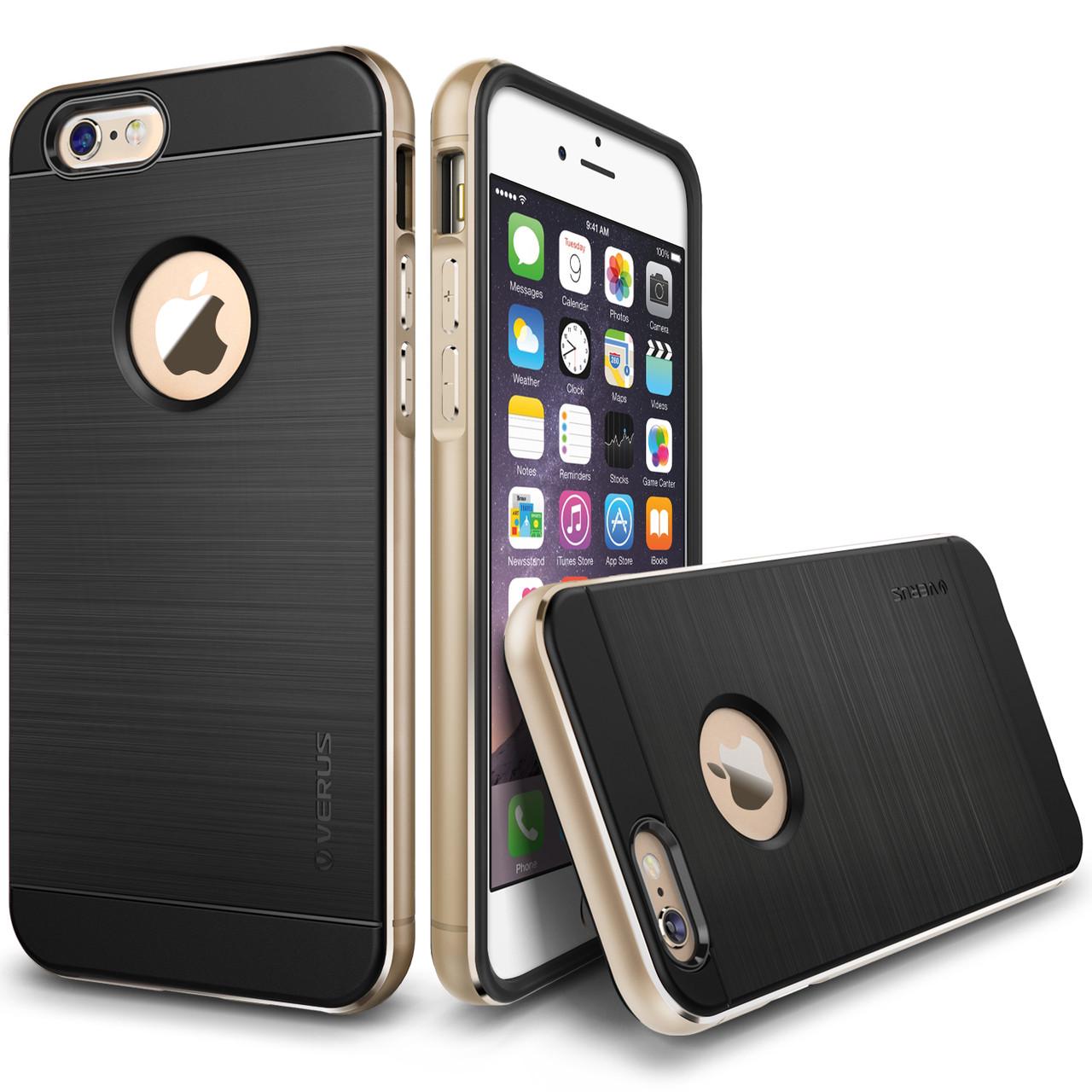 Чехол накладка Verus Iron Shield Case for iPhone 6/6S, Black/Gold