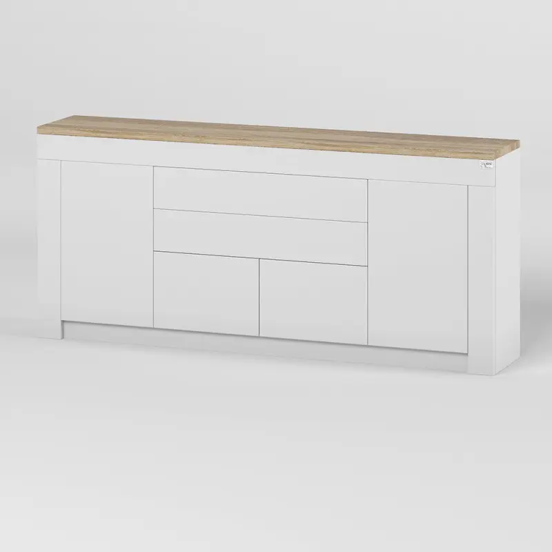 Комод Lion Larri-2 190х35х84 см Нимфея альба/Дуб сонома (Lion-041064) - фото 2 Комод Lion Larri-2 190х35х84 см Нимфея альба/Дуб сонома (Lion-041064) - фото 2