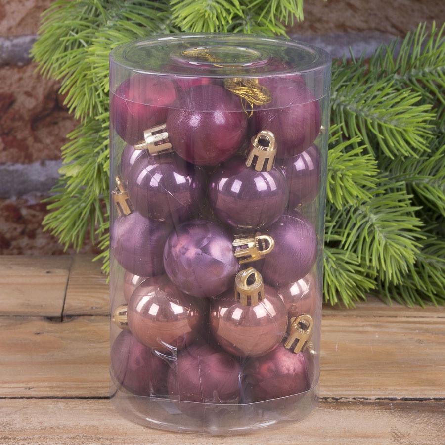 Елочные шары перламутр 3 см 25 шт. Фиолетовый (4293-4)