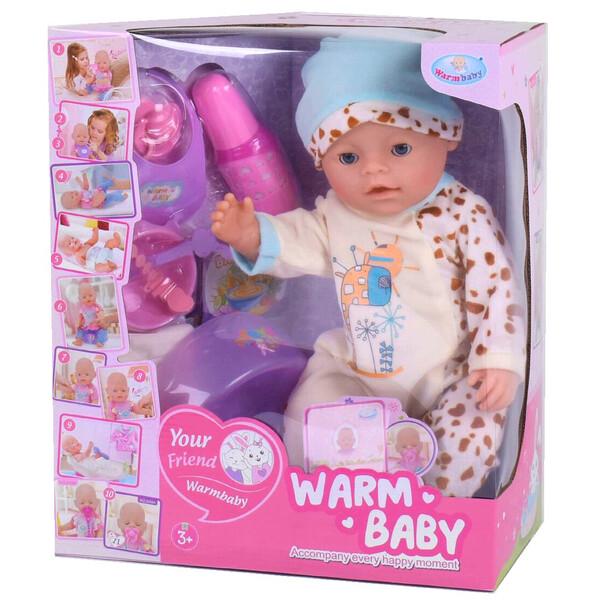Пупс с аксессуарами Warm Baby 40 см с горшком и бутылочкой (52139)