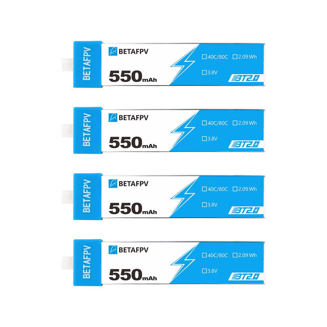 Батарея BetaFPV 1S 550 mAh 3.8V 40С/80С BT2.0 4 шт.