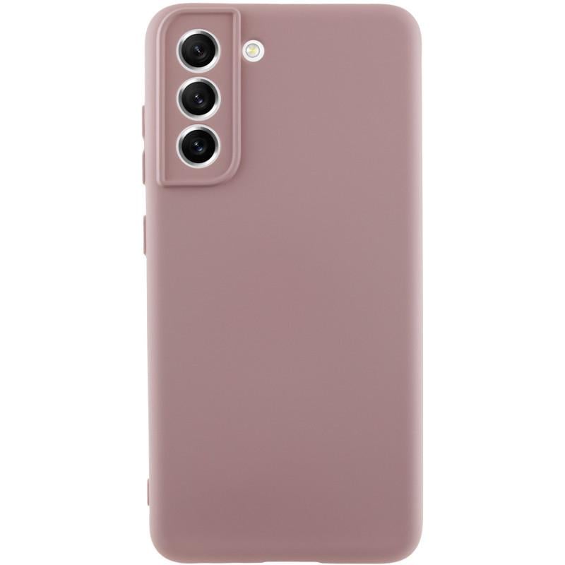Противоударный чехол TPU GETMAN Liquid Silk Full Camera для Samsung Galaxy S21 Розовый / Pink Sand