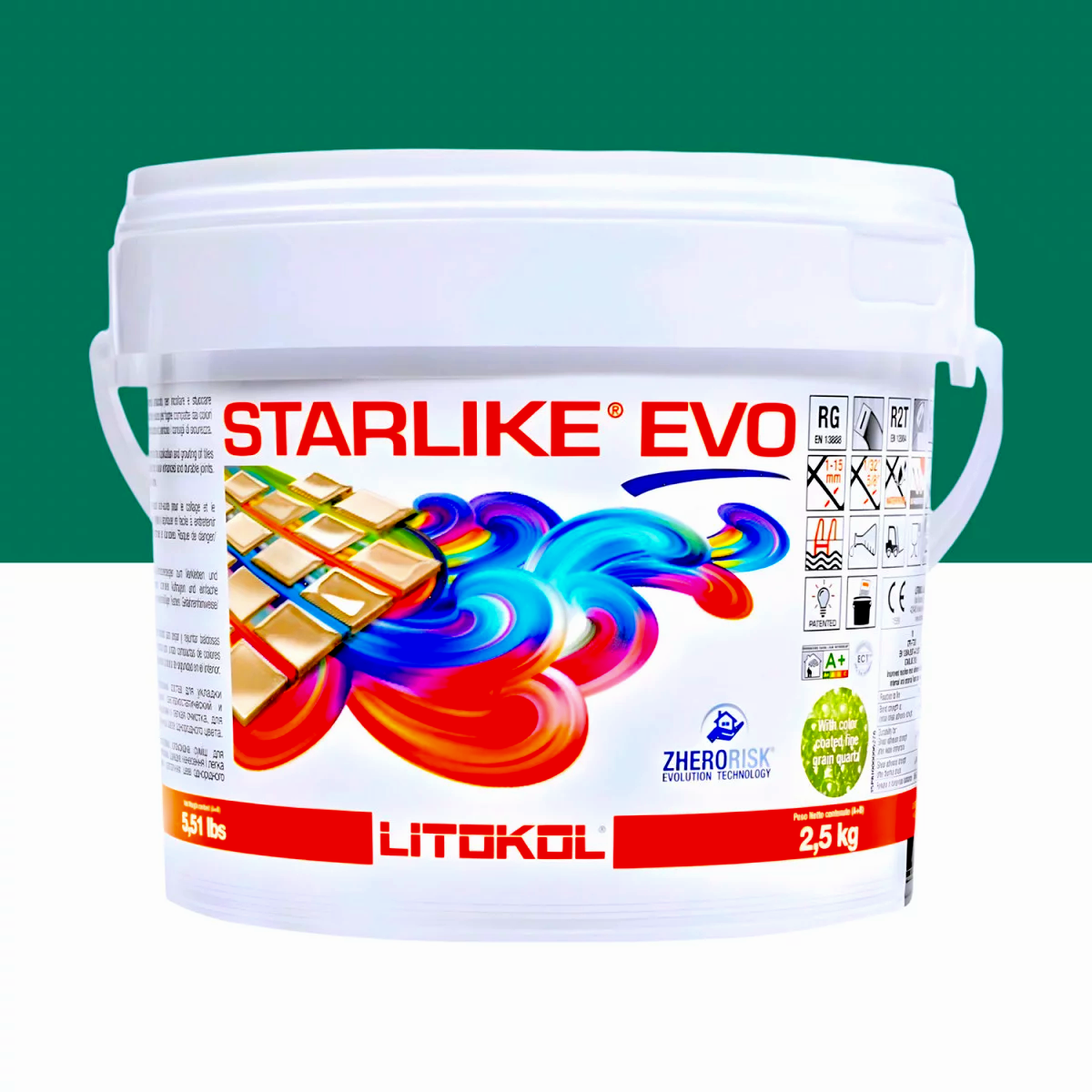 Затирка для плитки Litokol Starlike EVO 430 двокомпонентна епоксидна 2,5 кг Зелена сосна