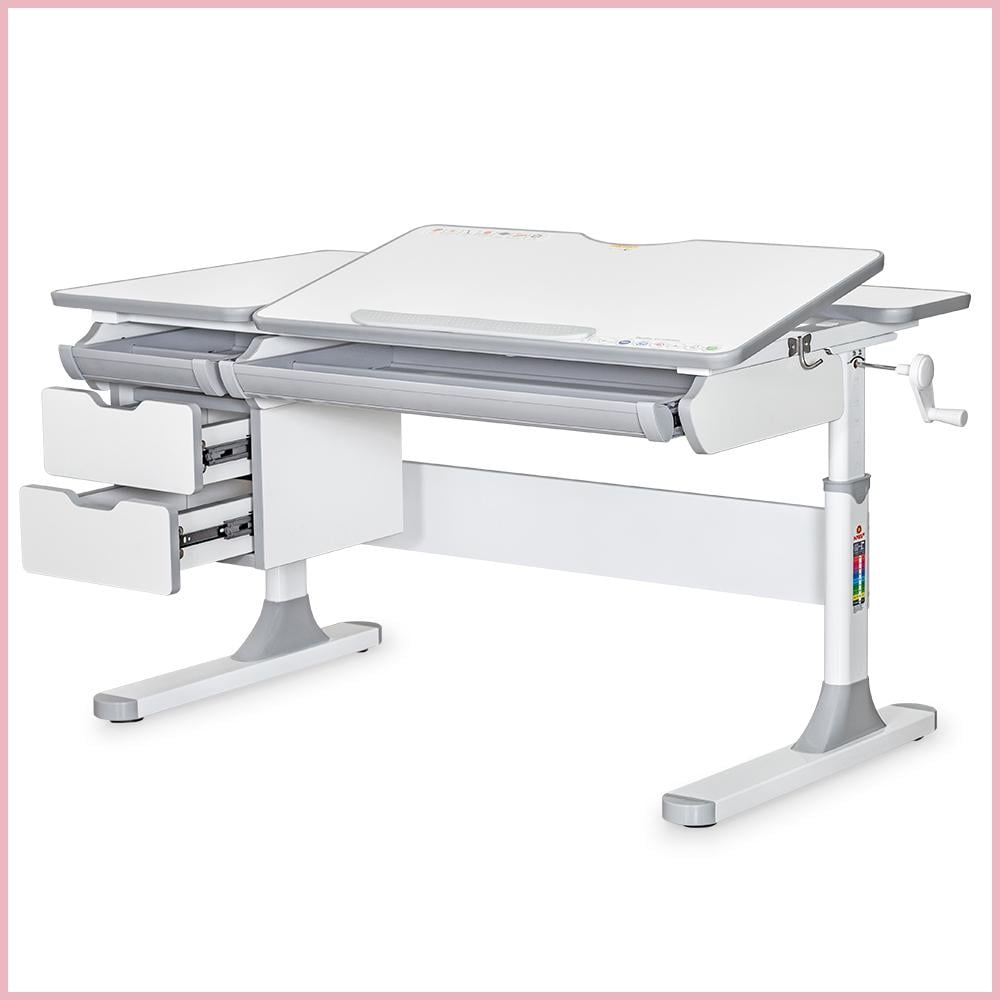 Парта-трансформер школьная Mealux Hamilton Multicolor Lite Белый/Розовый (BD-680 W/G MC+PN Lite) - фото 3 Парта-трансформер школьная Mealux Hamilton Multicolor Lite Белый/Розовый (BD-680 W/G MC+PN Lite) - фото 3