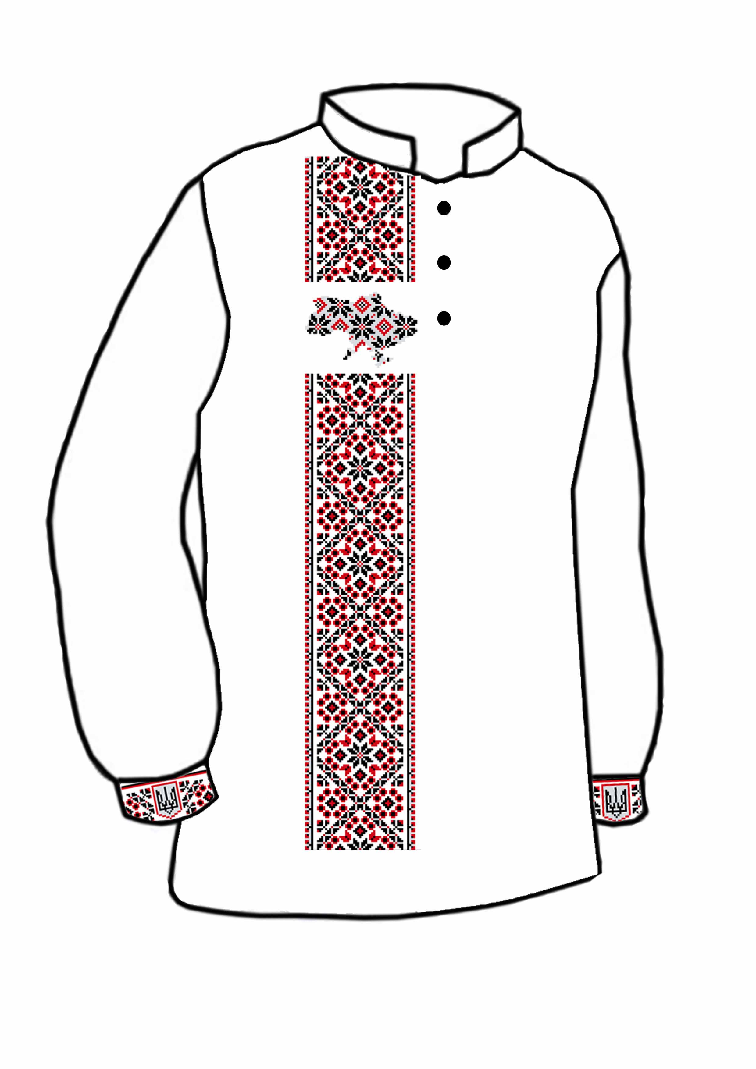 Заготовка для вышивки нитями или бисером рубашка СЧ-146 домотканое полотно