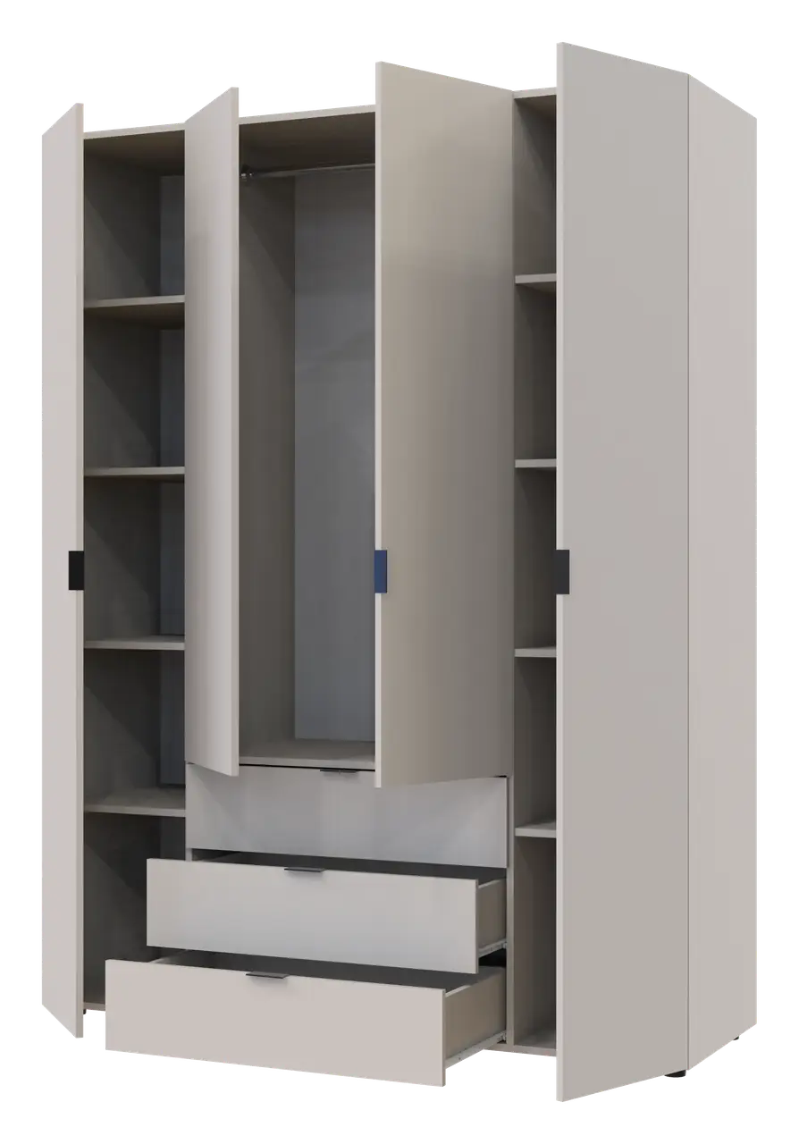 Распашной шкаф для одежды Doros Гелар 4 ДСП 155х49,5х203,4 см Кашемир (80737634) - фото 4