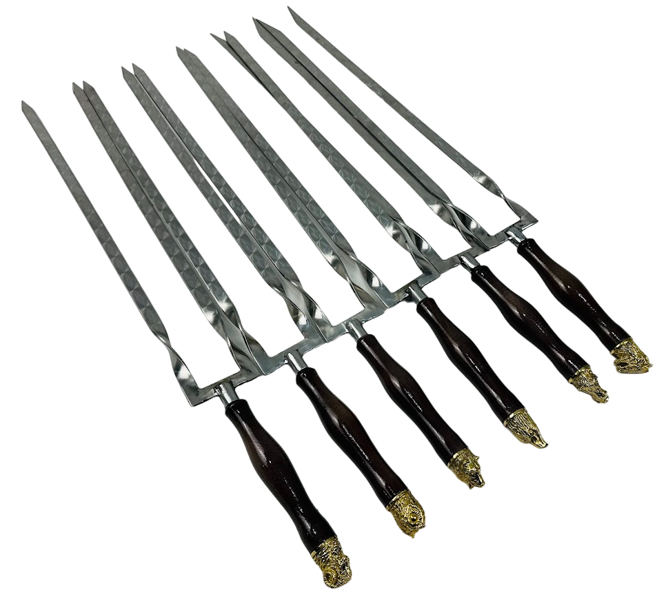 Набор двойных шампуров Сафари из нержавеющей стали 6 шт. (106-10-SH-3123)