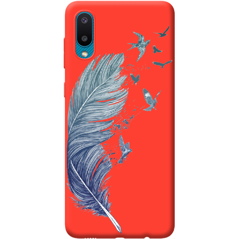 Чехол BoxFace Samsung A022 Galaxy A02 Feather Красный силикон (42004-cc38-42499)