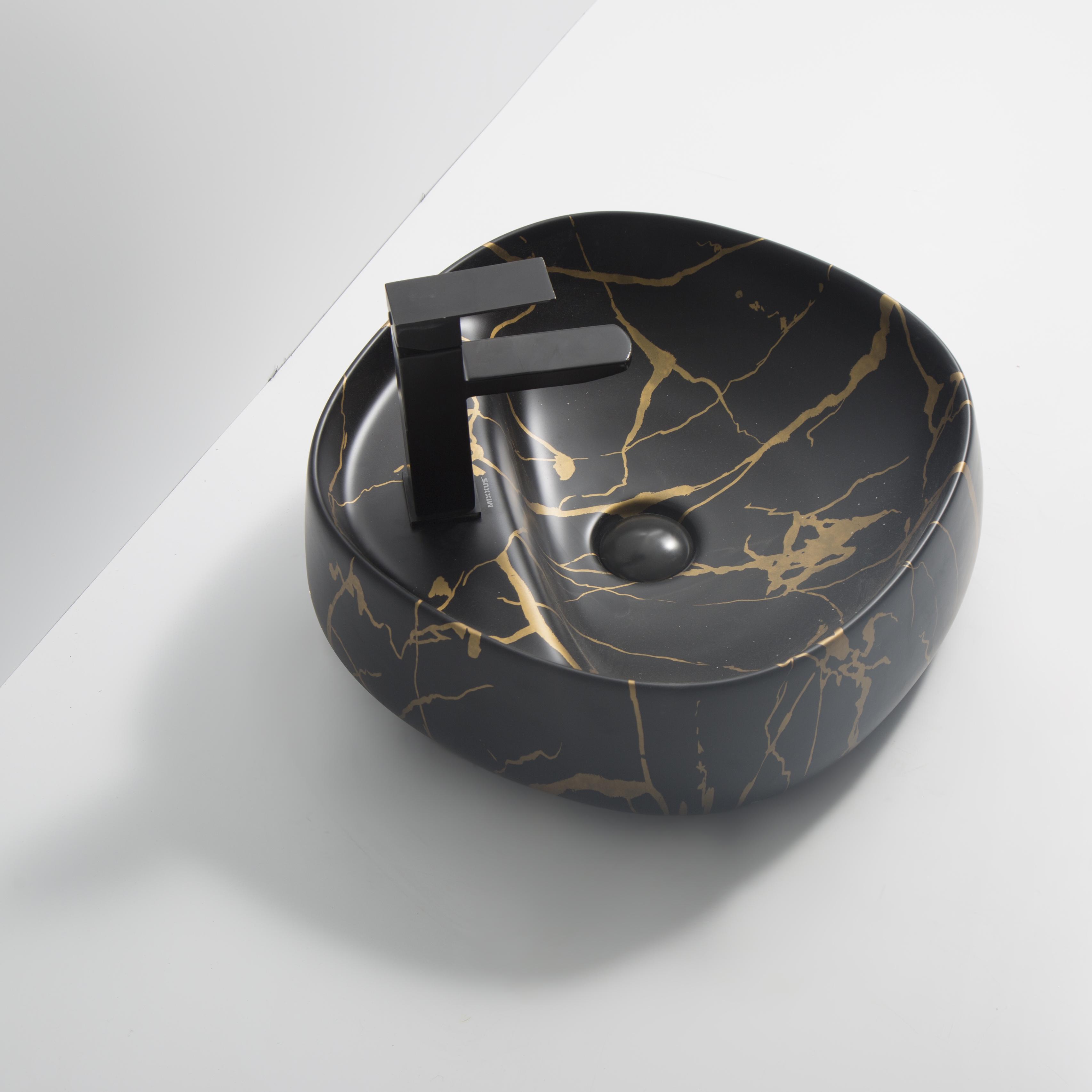 Раковина накладная MIXXUS Premium WAVE-0201 MARBLE с отверстием под смеситель 430х430х150 мм (MP6536) - фото 3