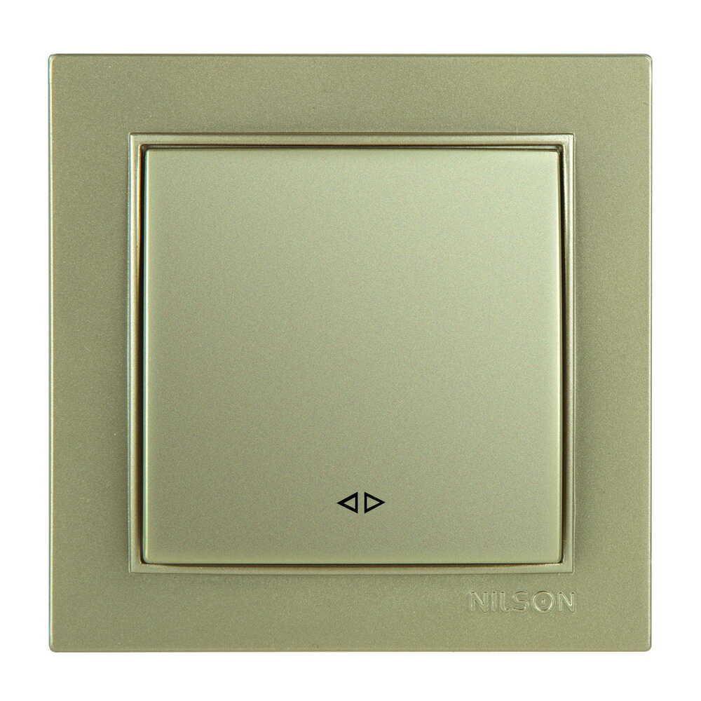 Вимикач одноклавішний Nilson Thor проміжний Золотий (27151010)