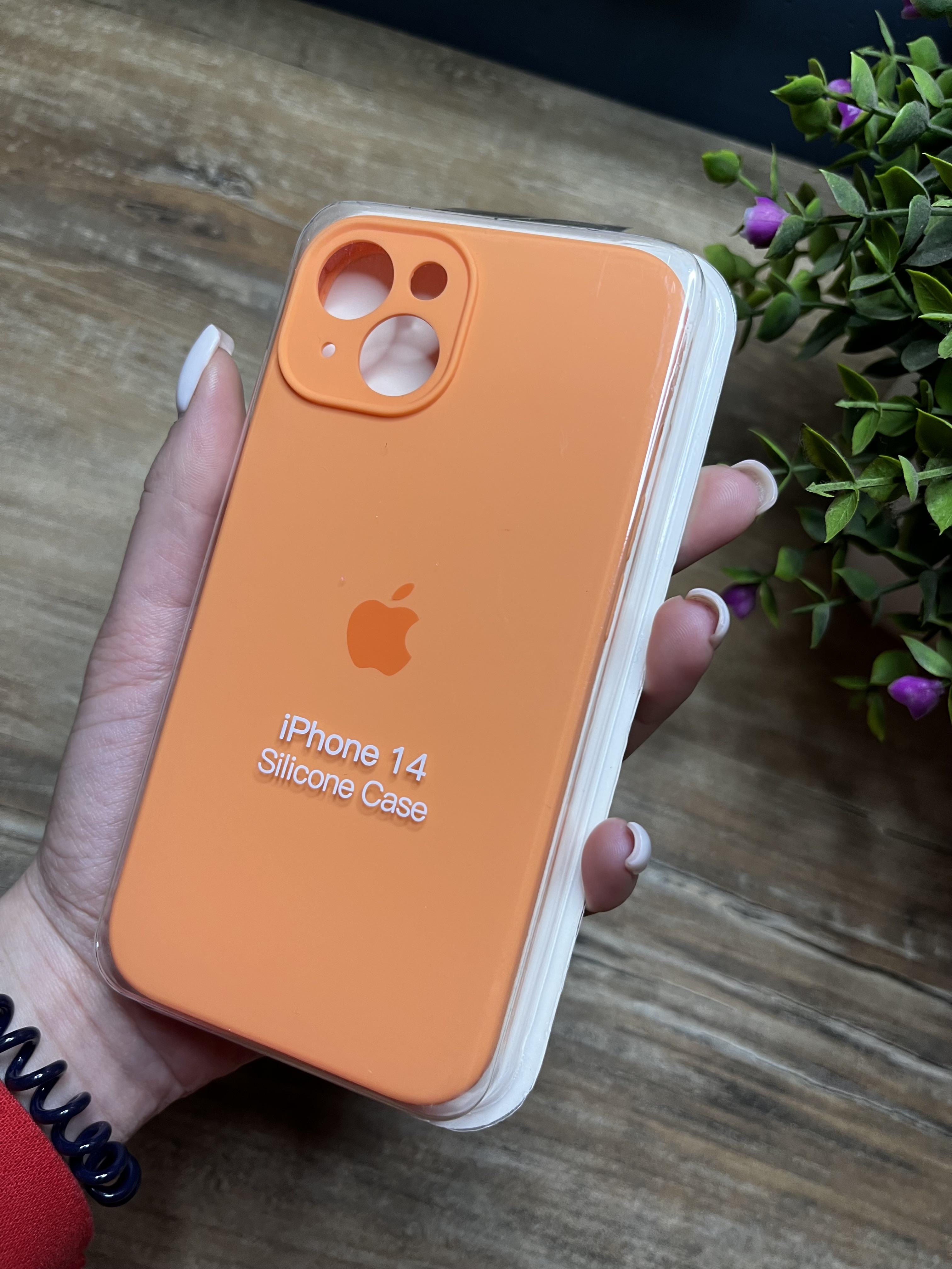 Чехол накладка на iPhone (Айфон) 14 закрытый низ и закрытая камера silicone case full camera Apple - фото 1