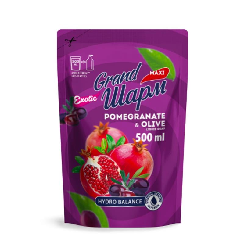 Мыло туалетное жидкое Grand Шармгранат/Оливка 500 мл (083578)
