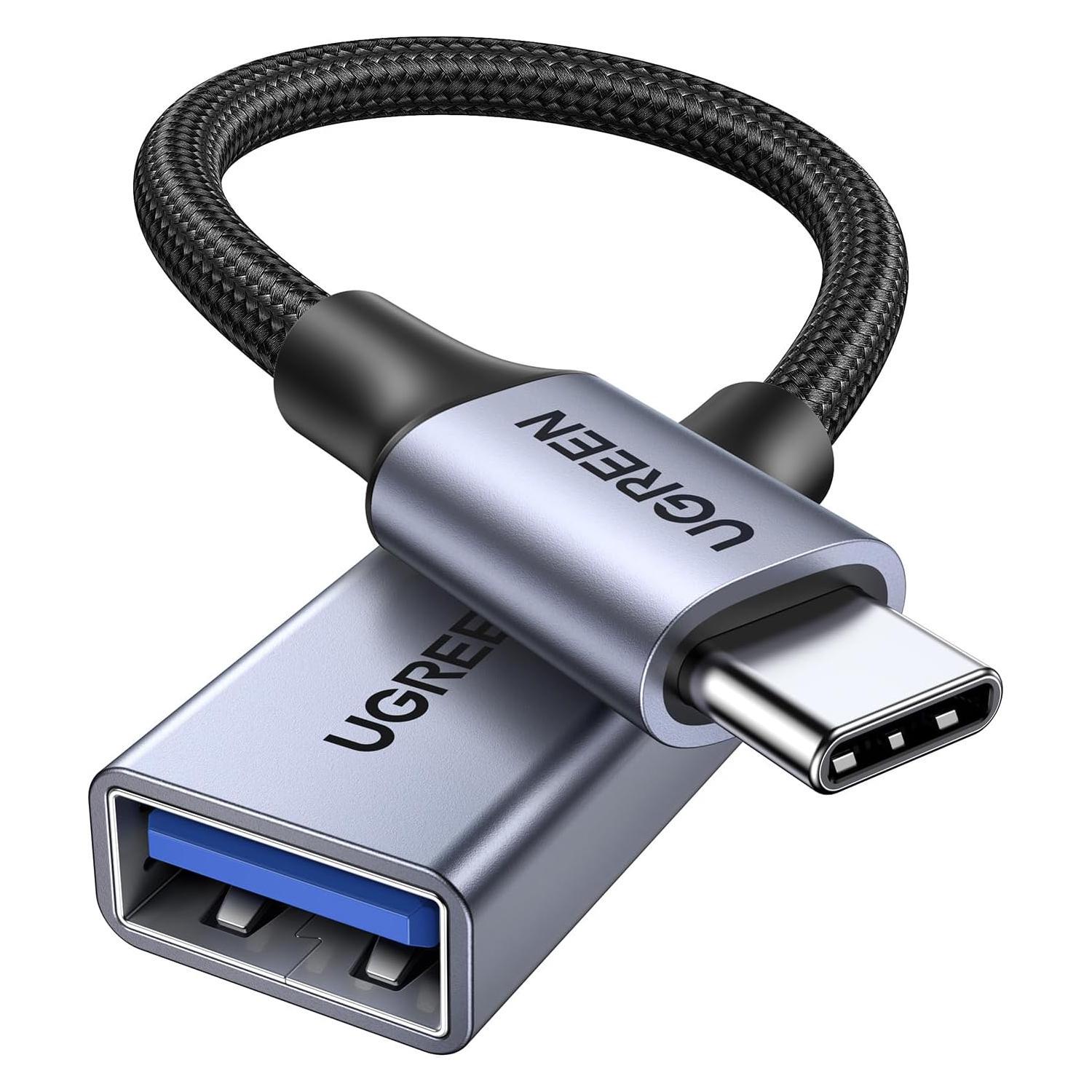 Кабель-перехідник OTG UGREEN US378 USB-C/USB 3.0 15 см Сірий (70889)