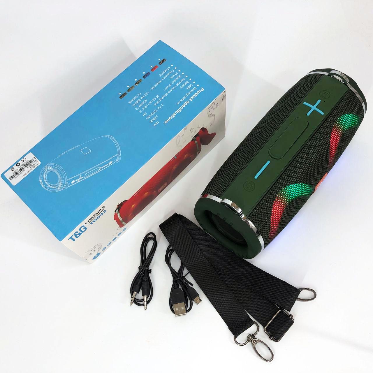 Колонка портативная с RGB подсветкой и ремешком TG642 Зеленый - фото 15 Колонка портативная с RGB подсветкой и ремешком TG642 Зеленый - фото 15