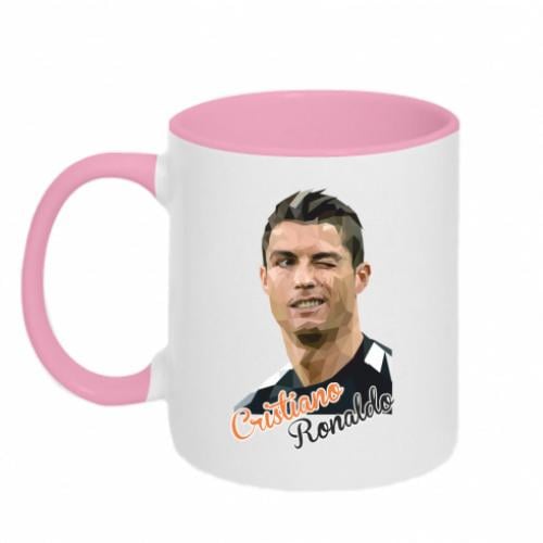 Чашка двухцветная Кристиано Роналдо 320 мл Белый с розовым (350529-47-43478) - фото 1 Чашка двухцветная Кристиано Роналдо 320 мл Белый с розовым (350529-47-43478) - фото 1