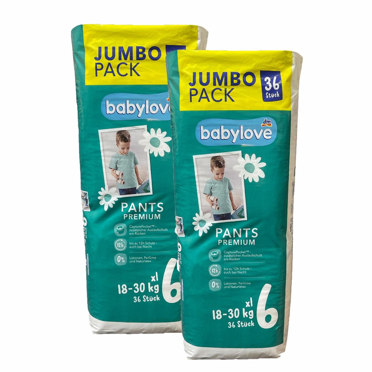 Підгузки-трусики дитячі Babylove Premium 6 XXL JUMBOPACK 18-30 кг 72 шт. (2435306354)