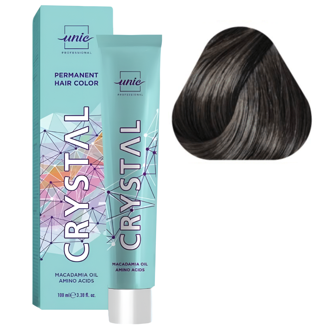 Крем-фарба для волосся Unic Crystal стійка 100 мл 6/35 Темно-русявий золотисто-червоний