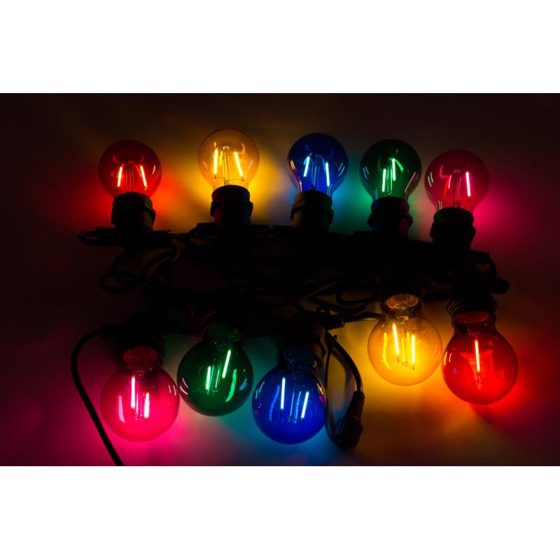 Гирлянда 8,4 м 10LED E27 с двумя нитями удлинитель RGB IP44 (930035)