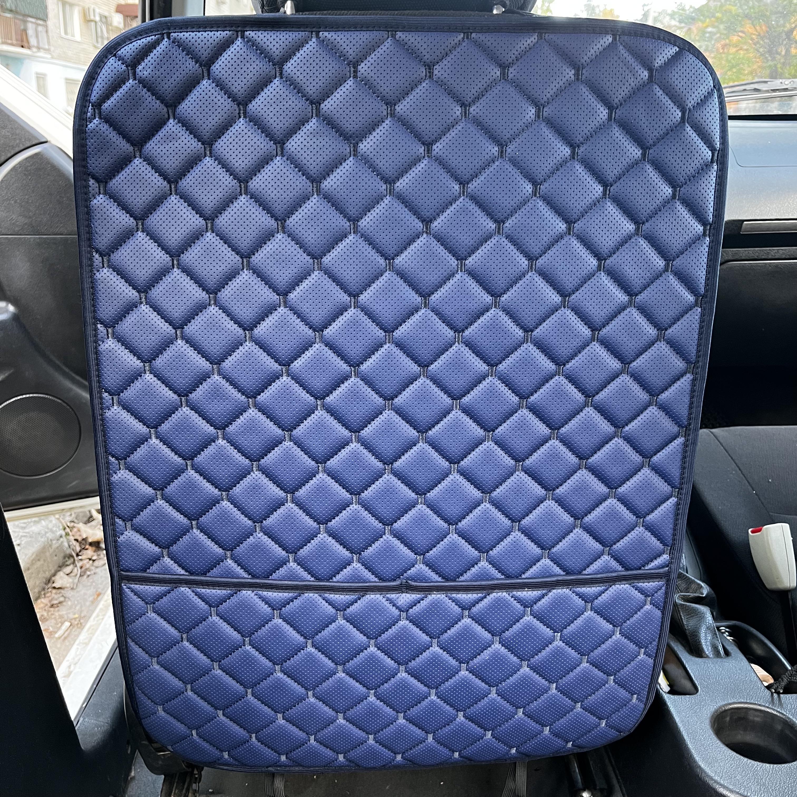 Накидка защитная на спинку сиденья автомобиля от грязных ног из эко-кожи 60x45 см с карманами Синий (29882945) - фото 1 Накидка защитная на спинку сиденья автомобиля от грязных ног из эко-кожи 60x45 см с карманами Синий (29882945) - фото 1