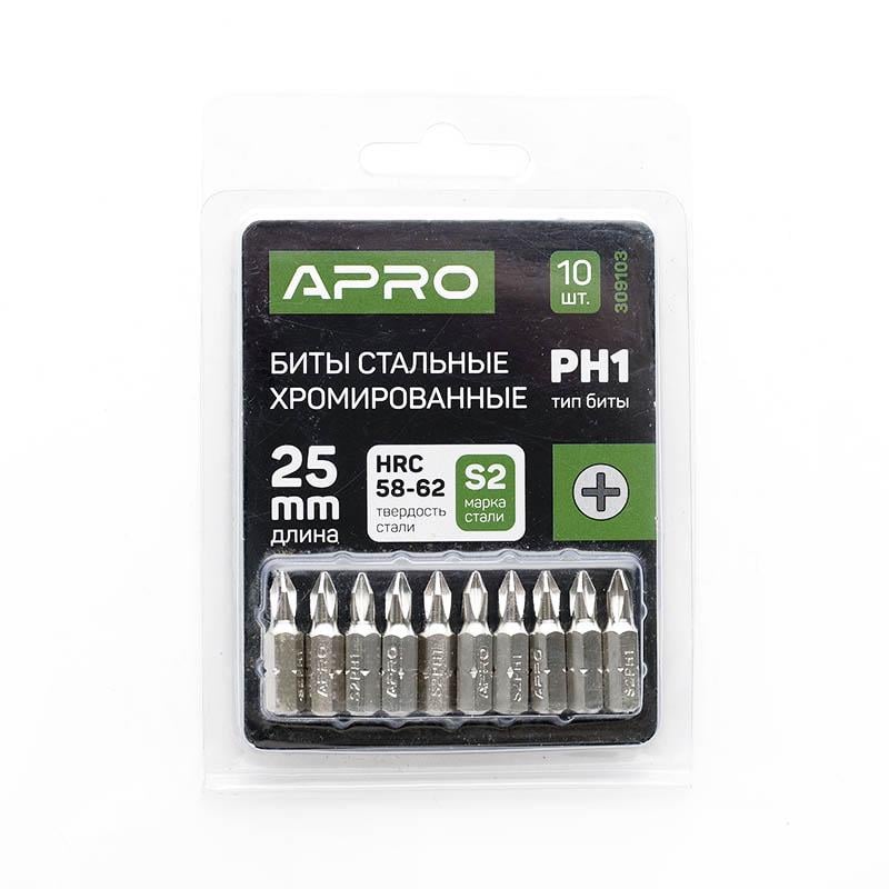 Біта Apro PH1х25 мм хромовані 10 шт./уп.