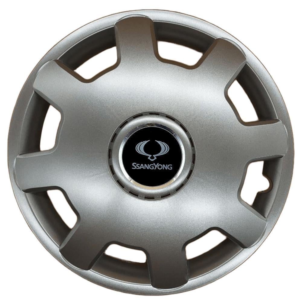 Ковпаки SJS 105 з логотипом SsangYong 4 шт. R13 Срібний (2789080583)