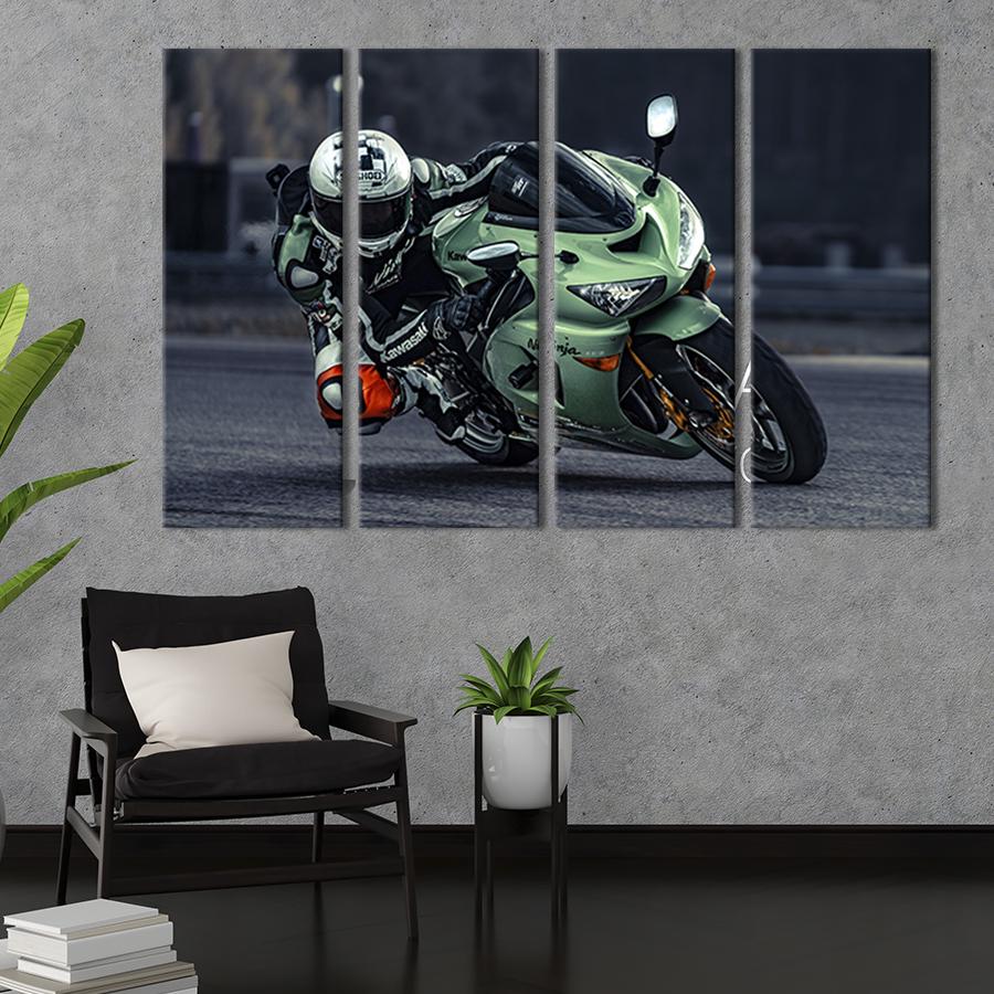 Модульная картина из 4 частей Скоростной Kawasaki Ninja 209x133 см (121-41) Модульная картина из 4 частей Скоростной Kawasaki Ninja 209x133 см (121-41)