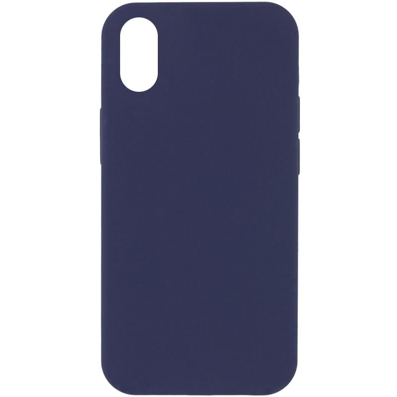 Противоударный Чехол Silicone Case Full Protective (AA) NO LOGO для Apple iPhone XS Max (6.5") Темно-синий/Midnight Blue