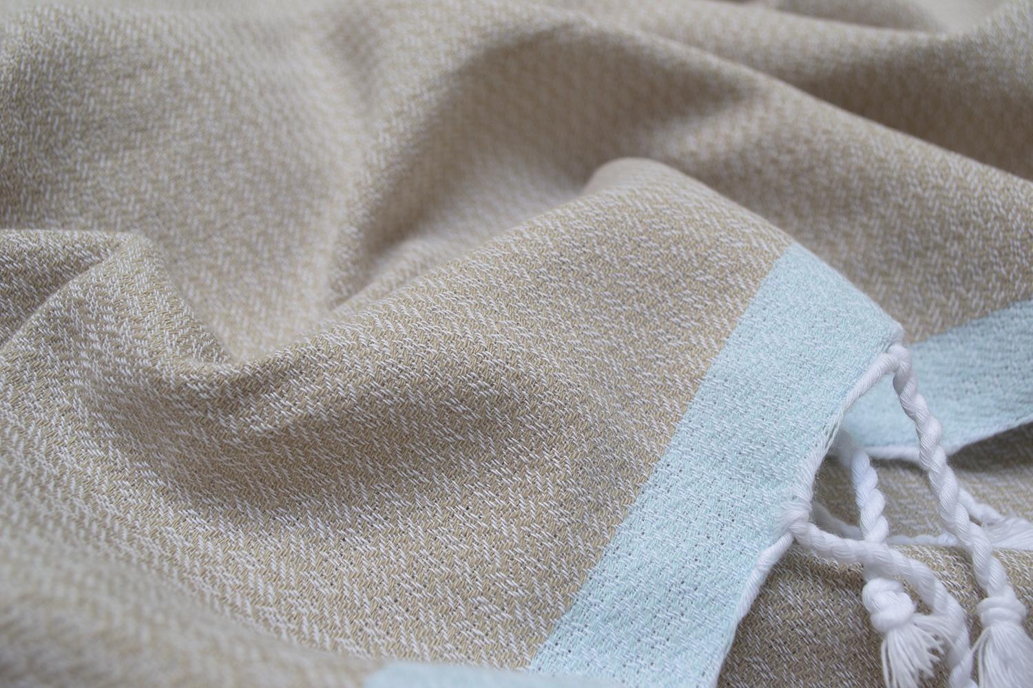 Полотенце Barine Pestemal Basak 180 г/кв. м 95x165 см Бежевый Ментоловый (15289347) - фото 4 Полотенце Barine Pestemal Basak 180 г/кв. м 95x165 см Бежевый Ментоловый (15289347) - фото 4