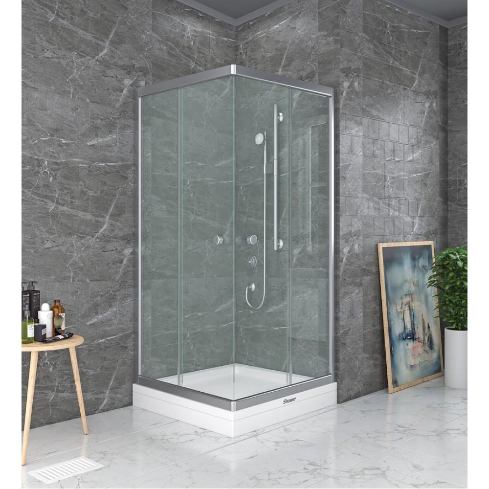 Душевая кабина Shower раздвижная дверь 80х80х190 см матовое стекло 5 мм (C15207) - фото 2