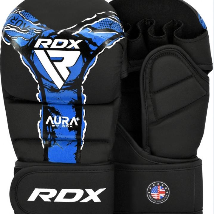 Рукавички для ММА RDX F17 New Aura Shooter Grappling Gloves M Чорно-синій (2977526449)