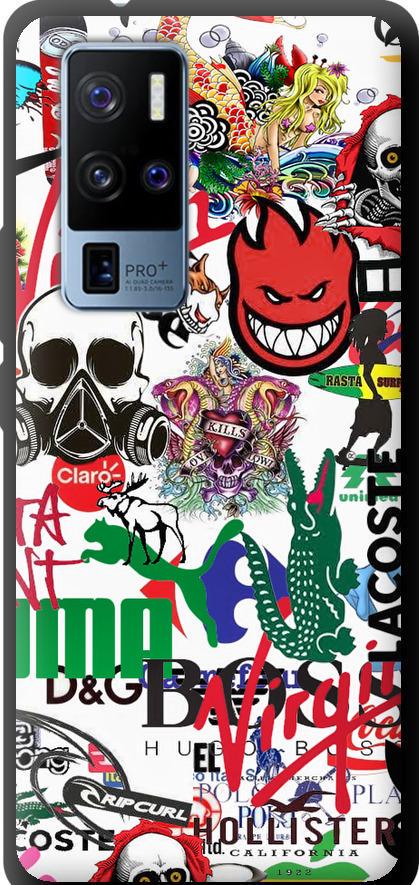 Чехол на Vivo X50 Pro Plus Many different logos (4022b-2056-42517)