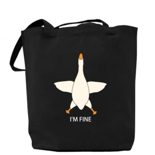 Шоппер Гусь I'm fine 37x41 см Черный (16997322-2-199224)