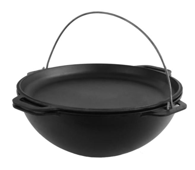 Котел азіатський чавунний Brizoll КА10-3 10 л з кришкою сковородою (30226311)
