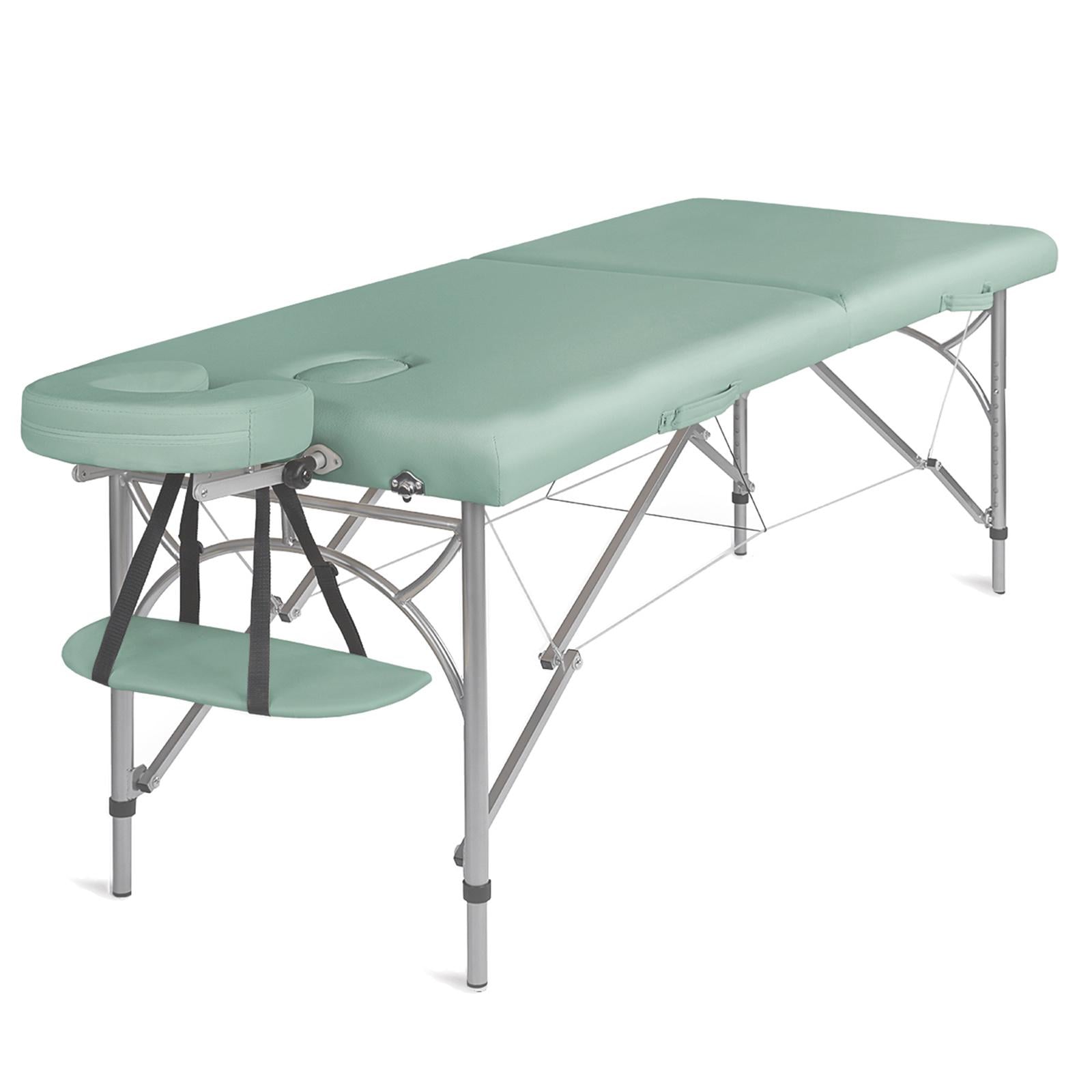Стіл масажний алюмінієвий складаний двосекційний Medimas Ultra-2 195x70 см Зелений