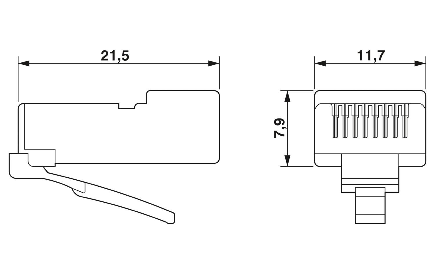 Коннектор Phoenix Contact RJ45 8P8C IP20 8 полюсов1 Гбит/с CAT5 Синий (1416965) - фото 2