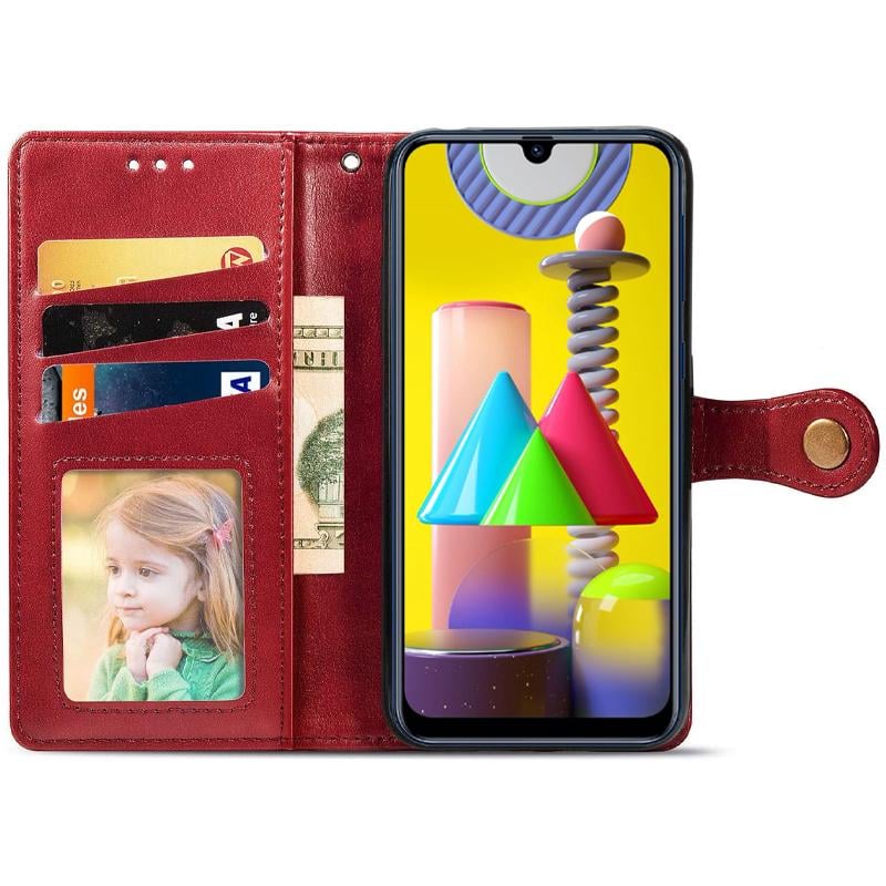 Кожаный чехол книжка GETMAN Gallant (PU) для Samsung Galaxy M31 Красный - фото 3