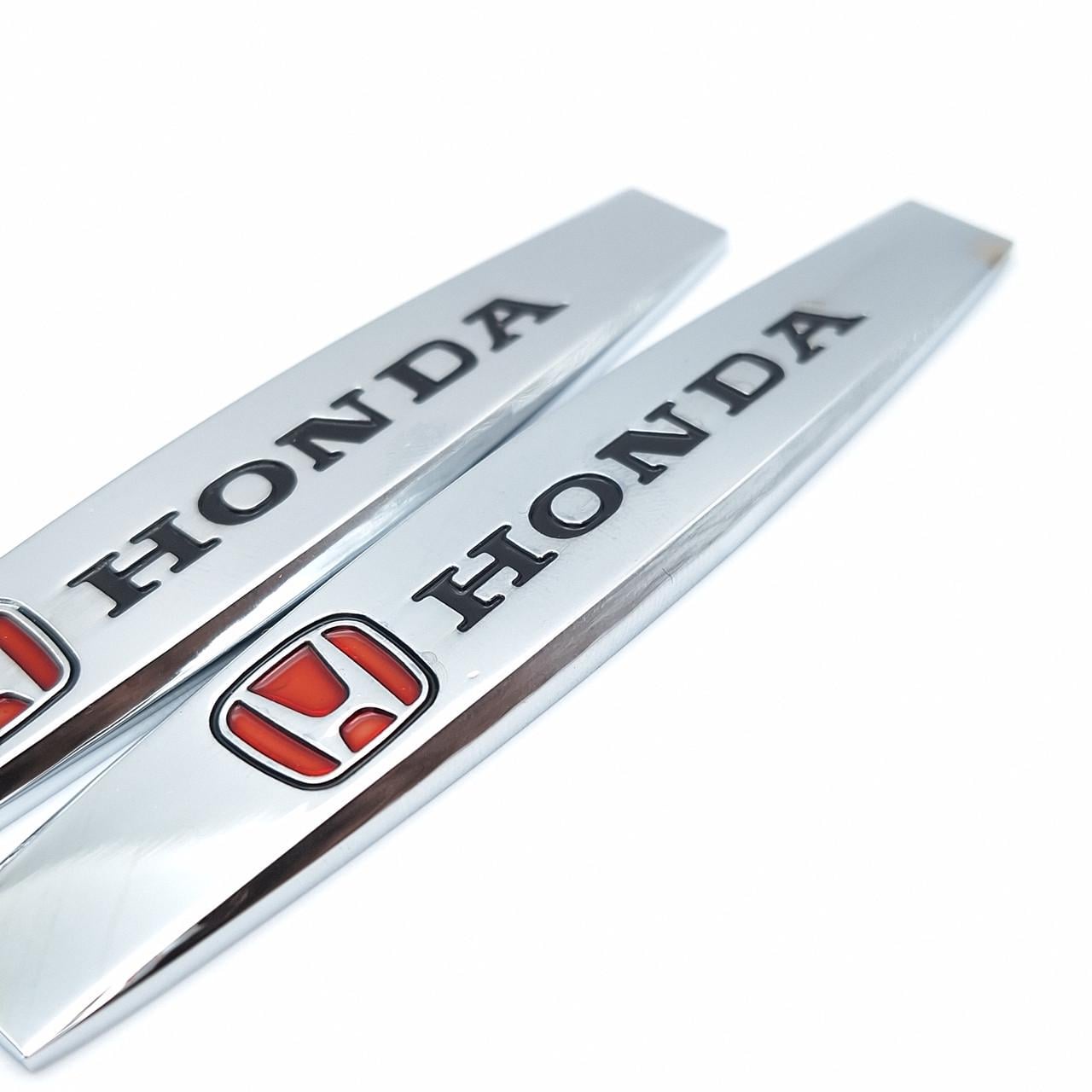 Эмблема на крылья Honda 10х1,8 см Хром глянцевый (1996591300)