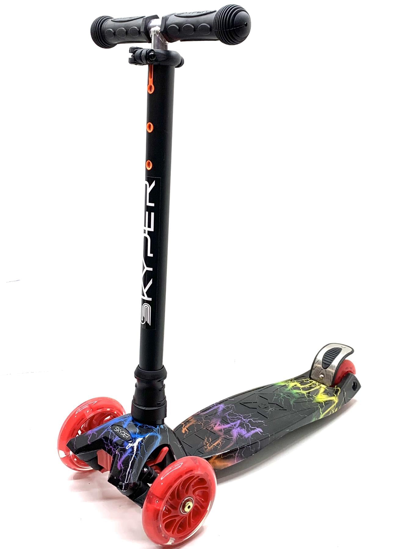 Самокат трехколесный Skyper MAXI колеса PU 120 мм светятся Черный с красными колесами (113-74156)