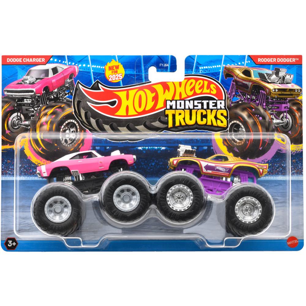 Подарунковий набір 2 монстр-траки Hot Wheels Monster Trucks Rodger Dodger vs Dodge Charger