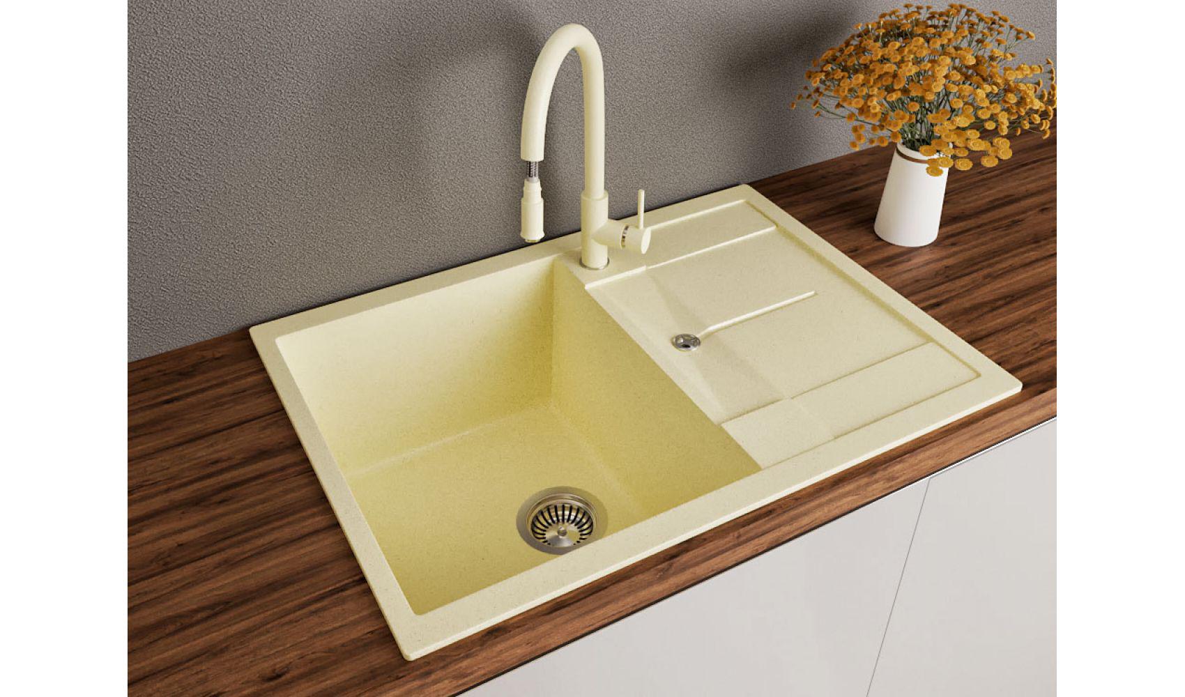 Кухонная мойка Lexona Candy Compact гранитная Бежевый - фото 2