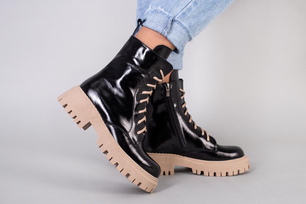 Ботинки женские кожа наплак зимние р. 36 Черный (5586-1з/36)