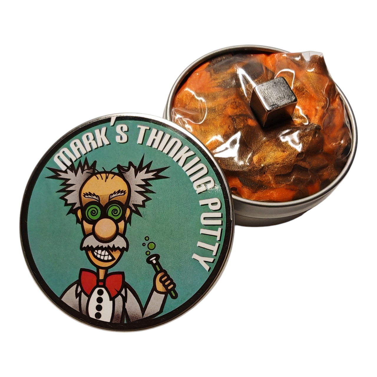 Пластилин магнитный слайм Mark's Thinking Putty Черно-оранжевый