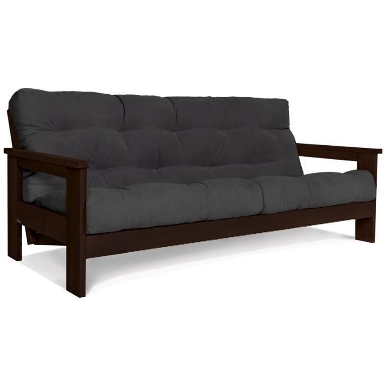 Диван-футон раскладной Woodman Mexico из массива дерева Шоколадный/Пепельный