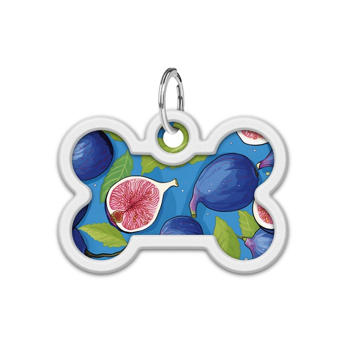 Адресник металевий для собак і котів Waudog Smart ID Інжир з QR паспортом кістка 40х28 мм (231-4053 Col)