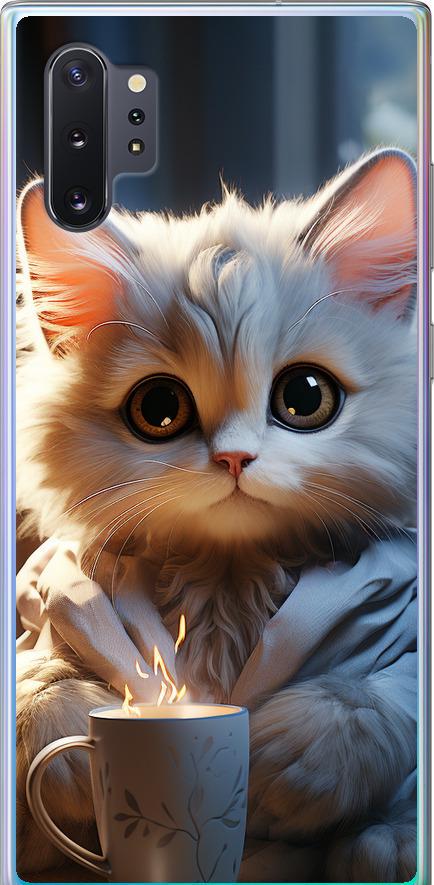 Чехол на Samsung Galaxy Note 10 Plus White cat (5646u-1756-42517)