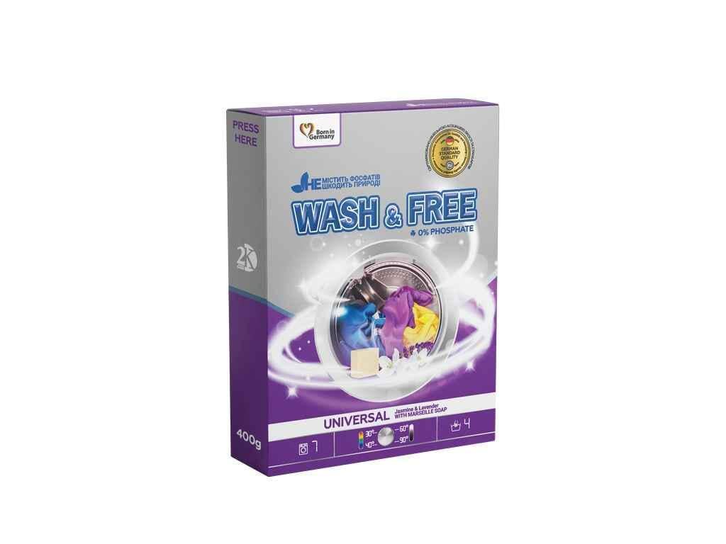 Стиральный порошок Wash&Free универсальный с марсельским мылом 400 г (927898)