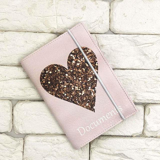 Обкладинка для авто документів Серце з екошкіри (AH-010)