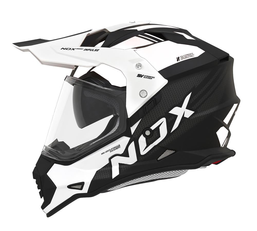 Мотошлем NOX N312 Impulse XL Black/White (32320)